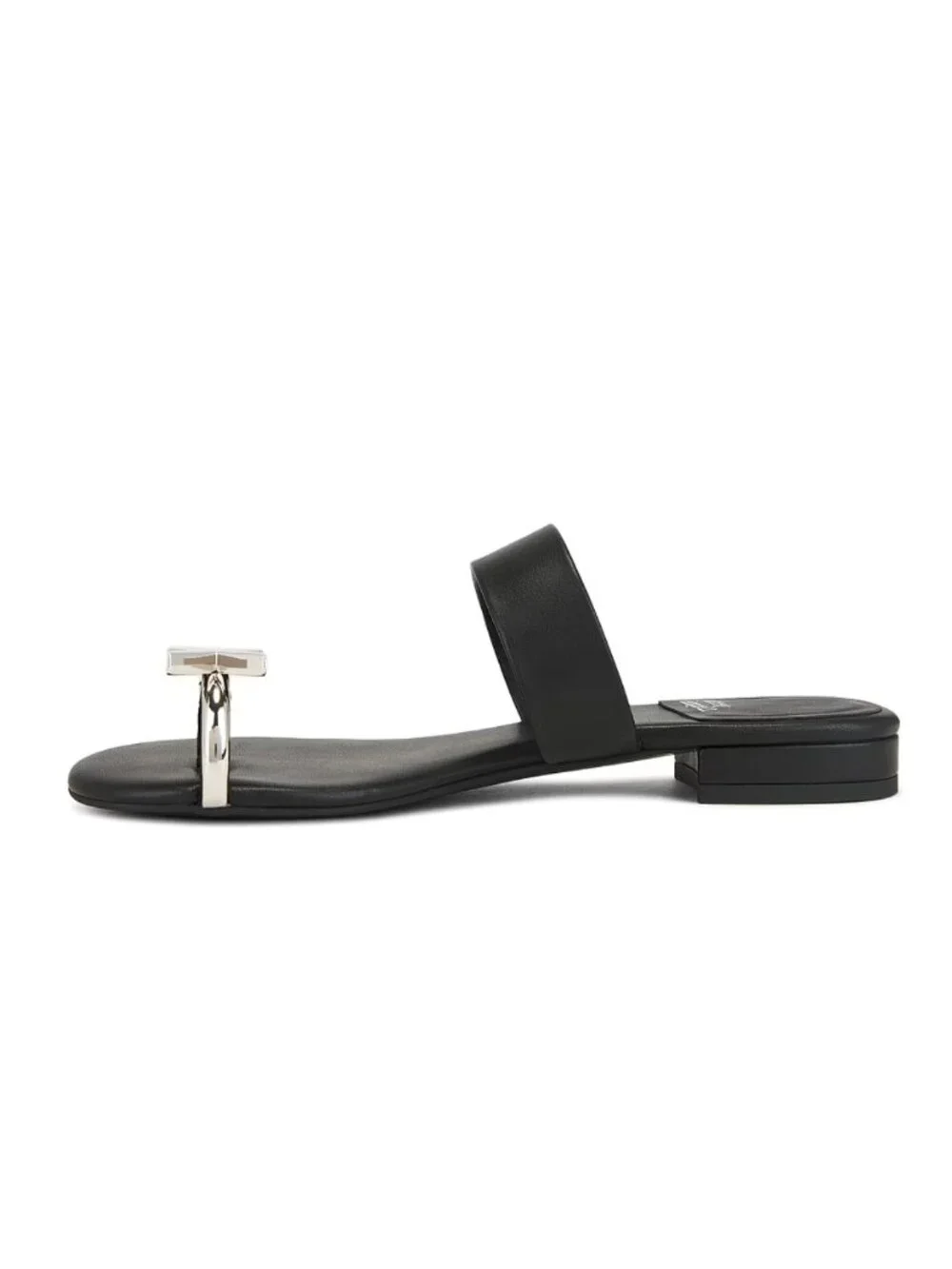 Jeffrey Campbell Dote-On Sandal in Black & Silver XO X O Slide